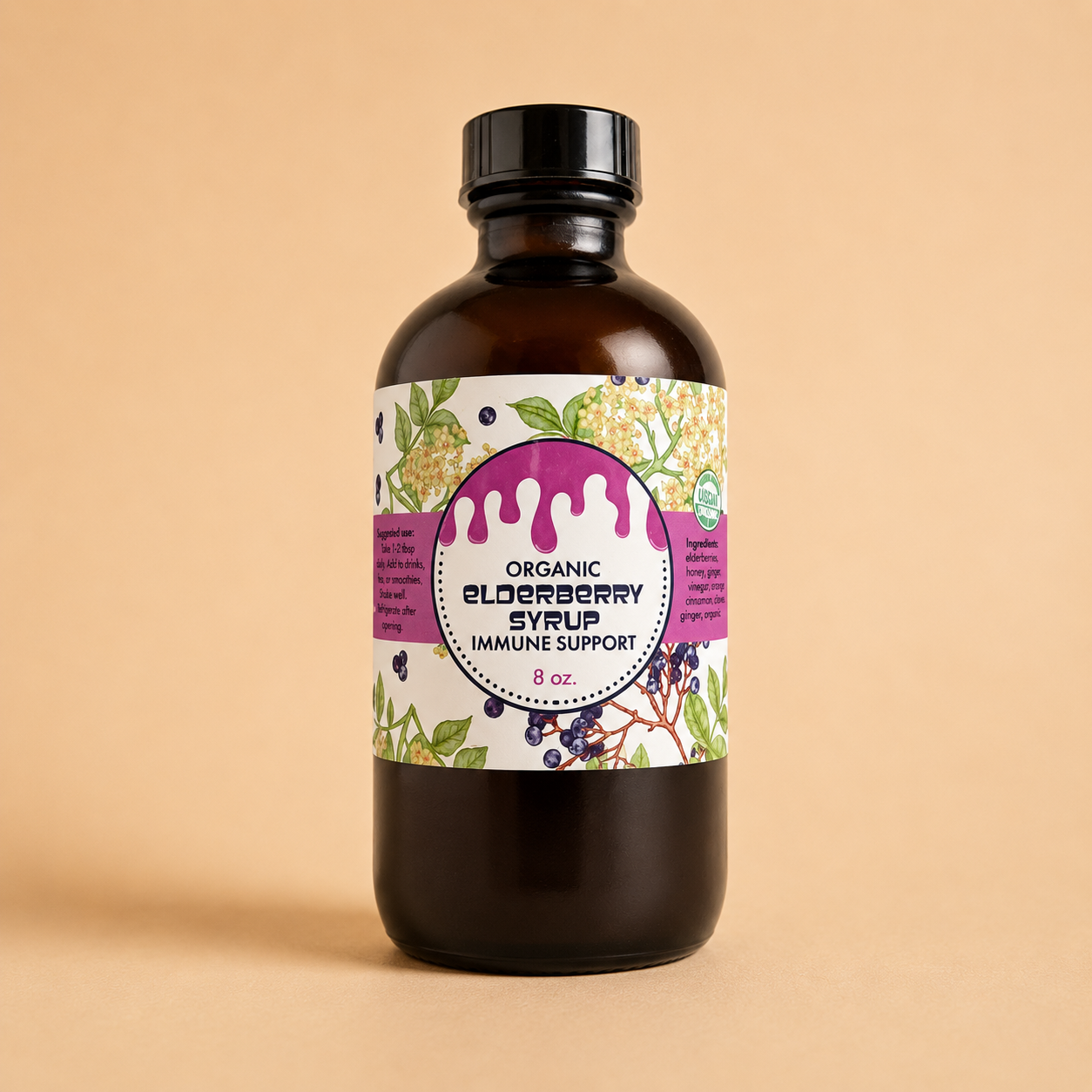 Organic Elderberry Syrup 8oz