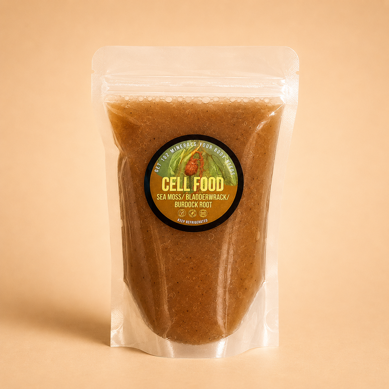 Sea Moss CELL FOOD GEL ~Sea Moss Bladderwrack & Burdock Root Gel 8oz