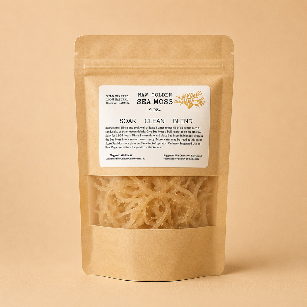 Full-Spectrum Raw Wild Crafted 100% Natural Golden Sea Moss Source Jamaica 4oz